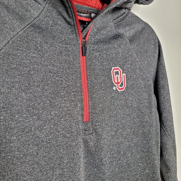 Colosseum Athletics Oklahoma Sooner Quarter Zip Pop Over thumb holes Womans med - Picture 2 of 9